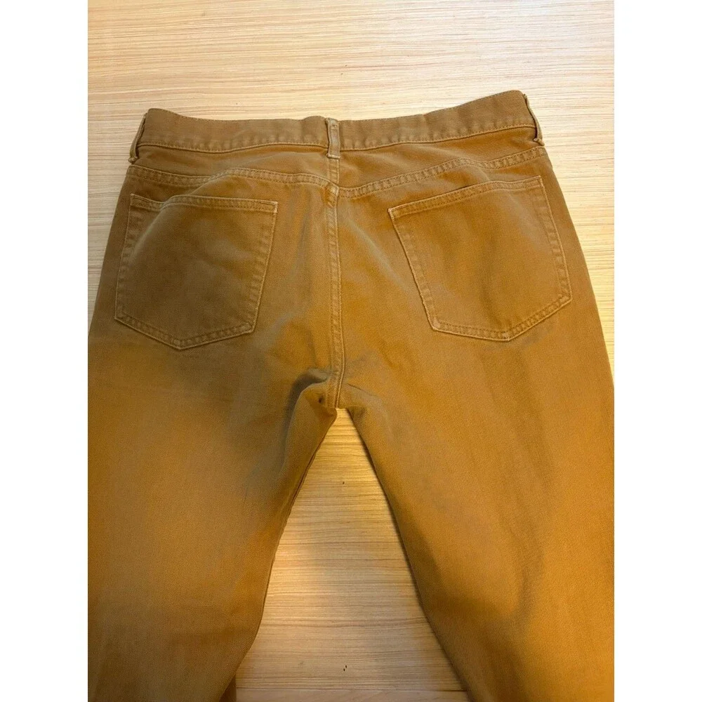 J.Crew The Sutton Pants Mens 34x34 Tan Brown 5 Pocket Straight Casual